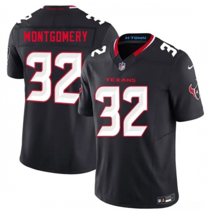 Men's Houston Texans #32 David Montgomery Navy 2nd Alternate 2026 F.U.S.E. Vapor Limited Stitched Football Jersey