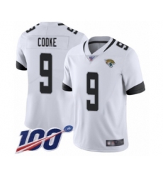 Men's Jacksonville Jaguars #9 Logan Cooke White Vapor Untouchable Limited Player 100th Season Football Jersey