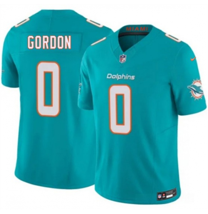 Men's Miami Dolphins #0 Ollie Gordon Aqua 2026 F.U.S.E. Vapor Limited Football Stitched Jersey