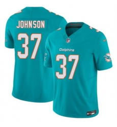 Men's Miami Dolphins #37 Isaiah Johnson Aqua 2026 F.U.S.E. Vapor Limited Football Stitched Jersey