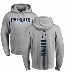 NFL Nike New England Patriots #67 Trent Brown Ash Backer Pullover Hoodie
