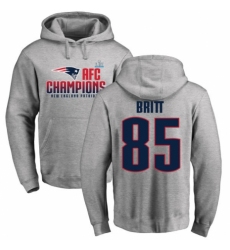 Nike New England Patriots #85 Kenny Britt Heather Gray 2017 AFC Champions Pullover Hoodie