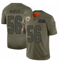 Youth New Orleans Saints #56 DeMario Davis Limited Camo 2019 Salute to Service Football Jersey
