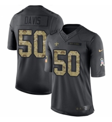 Youth Nike New Orleans Saints #50 DeMario Davis Limited Black 2016 Salute to Service NFL Jersey