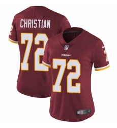 Women's Nike Washington Redskins #72 Geron Christian Burgundy Red Team Color Vapor Untouchable Limited Player NFL Jersey