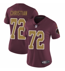 Women's Nike Washington Redskins #72 Geron Christian Burgundy Red/Gold Number Alternate 80TH Anniversary Vapor Untouchable Limited Player NFL Jersey