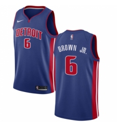 Youth Nike Detroit Pistons #6 Bruce Brown Jr. Swingman Royal Blue NBA Jersey - Icon Edition