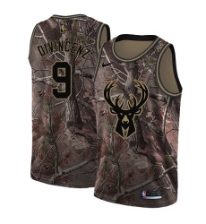 Men's Nike Milwaukee Bucks #9 Donte DiVincenzo Swingman Camo Realtree Collection NBA Jersey