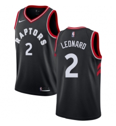 Men's Nike Toronto Raptors #2 Kawhi Leonard Swingman Black NBA Jersey Statement Edition