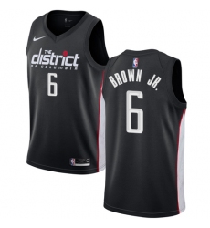 Men's Nike Washington Wizards #6 Troy Brown Jr. Swingman Black NBA Jersey - City Edition