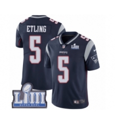 Youth Nike New England Patriots #5 Danny Etling Navy Blue Team Color Vapor Untouchable Limited Player Super Bowl LIII Bound NFL Jersey