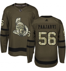 Youth Adidas Ottawa Senators #56 Magnus Paajarvi Authentic Green Salute to Service NHL Jersey