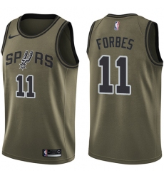 Men's Nike San Antonio Spurs #11 Bryn Forbes Swingman Green Salute to Service NBA Jersey