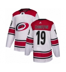 Youth Adidas Carolina Hurricanes #19 Dougie Hamilton Authentic White Away NHL Jersey