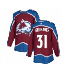 Men's Adidas Colorado Avalanche #31 Philipp Grubauer Premier Burgundy Red Home NHL Jersey