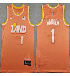 Men's Cleveland Cavaliers #1 James Harden Orange 2025-26 City Edition Stitched Jersey