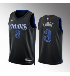 Men's Dallas Mavericks #3 Alex Fudge Black 2023-24 City Edition Stitched Basketball Jersey