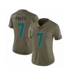 Women's Jacksonville Jaguars #7 Nick Foles Limited Olive 2017 Salute to Service Football Jersey
