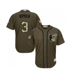 Youth Baltimore Orioles #3 Cedric Mullins Authentic Green Salute to Service Baseball Jersey