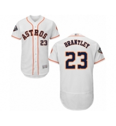 Men's Houston Astros #23 Michael Brantley White Home Flex Base Authentic Collection 2019 World Series Bound Baseball Jersey