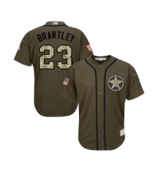 Youth Houston Astros #23 Michael Brantley Authentic Green Salute to Service Baseball Jersey