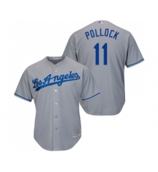 Men's Los Angeles Dodgers #11 A. J. Pollock Replica Grey Road Cool Base Baseball Jersey