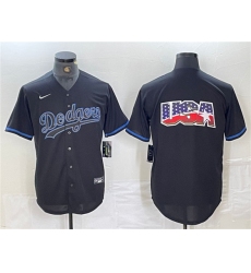 Men's Los Angeles Dodgers Team Big Logo Black Fashion Stitched Baseball Jerseys