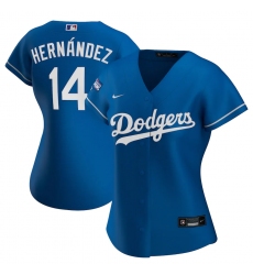 Women's Los Angeles Dodgers #14 Enrique Hernández Nike Royal 2020 World Series Champions Alternate Replica Player Jersey
