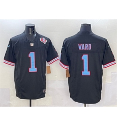 Men's Tennessee Titans #1 Cameron Ward Black 2025 Draft F.U.S.E. 1997 Throwback Vapor Limited Football Stitched Jersey