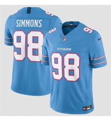 Men's Tennessee Titans #98 Jeffery Simmons Light Blue 2026 F.U.S.E. Vapor Limited Stitched Football Jersey