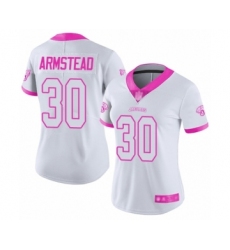 Women's Jacksonville Jaguars #30 Ryquell Armstead Limited White Pink Rush Fashion Football Jersey