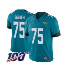 Men's Jacksonville Jaguars #75 Cedric Ogbuehi Teal Green Alternate Vapor Untouchable Limited Player 100th Season Football Jersey