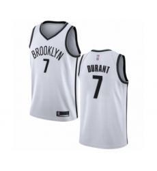 Men's Brooklyn Nets #7 Kevin Durant Authentic White Basketball Jersey - Association Edition