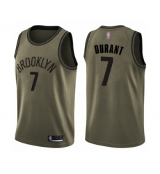 Men's Brooklyn Nets #7 Kevin Durant Swingman Green Salute to Service Basketball Jersey