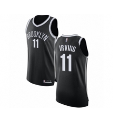 Men's Brooklyn Nets #11 Kyrie Irving Authentic Black Basketball Jersey - Icon Edition