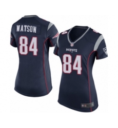 Women's New England Patriots #84 Benjamin Watson Game Navy Blue Team Color Football Jersey
