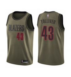 Youth Portland Trail Blazers #43 Anthony Tolliver Swingman Green Salute to Service Basketball Jersey