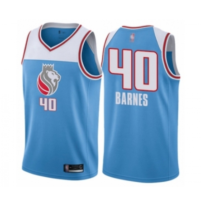 Men's Sacramento Kings #40 Harrison Barnes Authentic Blue Basketball Jersey - City Edition