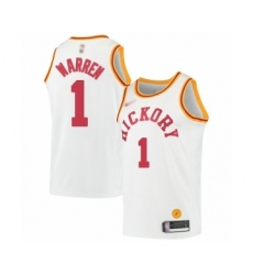 Men's Indiana Pacers #1 T.J. Warren Authentic White Hardwood Classics Basketball Jersey
