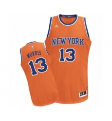 Men's New York Knicks #13 Marcus Morris Authentic Orange Alternate Basketball Jersey