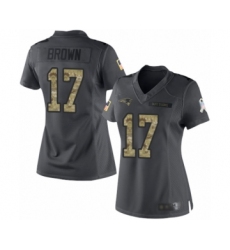 Women's New England Patriots #17 Antonio Brown Limited Black 2016 Salute to Service Football Jersey