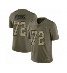 Men's Seattle Seahawks #72 Al Woods Limited Olive Camo 2017 Salute to Service Football Jersey