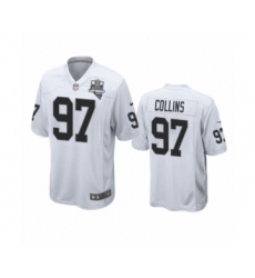 Men's Oakland Raiders #97 Maliek Collins White 2020 Inaugural Season Game Jersey