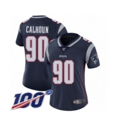 Women's New England Patriots #90 Shilique Calhoun Navy Blue Team Color Vapor Untouchable Limited Player 100th Season Football Jersey