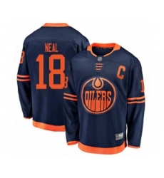 Men's Edmonton Oilers #18 James Neal Authentic Navy Blue Alternate Fanatics Branded Breakaway Hockey Jersey