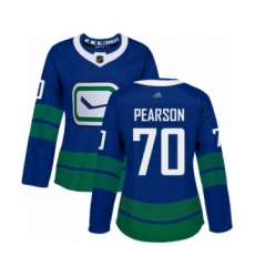 Women's Vancouver Canucks #70 Tanner Pearson Authentic Royal Blue Alternate Hockey Jersey