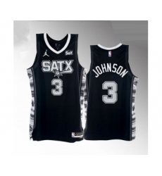 Men' San Antonio Spurs #3 Keldon Johnson 2022-23 Black Stitched Jersey
