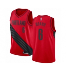 Men's Portland Trail Blazers #6 Jaylen Hoard Authentic Red Basketball Jersey Statement Edition