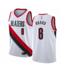 Men's Portland Trail Blazers #6 Jaylen Hoard Authentic White Basketball Jersey - Association Edition