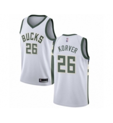 Youth Milwaukee Bucks #26 Kyle Korver Swingman White Basketball Jersey - Association Edition